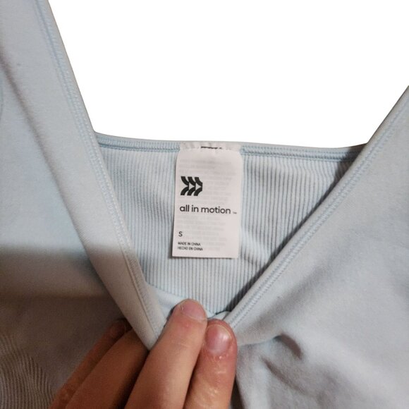 All in Motion Light Blue Ribbed Sports Bra womens size  S - Picture 3 of 3